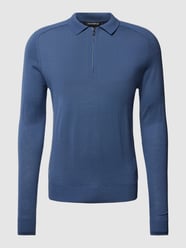 Pullover mit Polokragen aus Schurwolle von Roy Robson Blau - 6