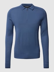 Pullover mit Polokragen aus Schurwolle von Roy Robson Blau - 30