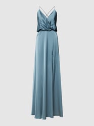 Avondjurk met loopsplit van Unique Blauw / turquoise - 44