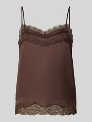 Top bluzkowy o kroju regular fit z obszyciem z koronki od Jake*s Collection - 5
