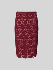 Slim Fit Rock mit Allover-Spitzenbesatz von Self-Portrait Bordeaux - 5