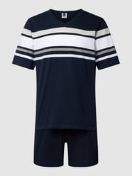 Pyjama mit Streifenmuster von s.Oliver RED LABEL Blau - 46