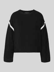 Strickpullover mit Rundhalsausschnitt und Kontraststreifen von Oui - 4