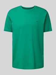 T-shirt met logostitching van Fynch-Hatton Groen - 7