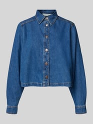 Cropped Jeansjacke mit Knopfleiste Modell 'Adalyn' von MSCH Copenhagen Blau - 17