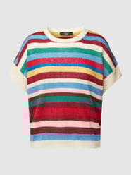 Bluzka z dzianiny ze wzorem w paski model ‘VISTA’ od Weekend Max Mara Bordowy - 21