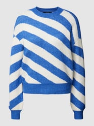 Gebreide pullover met streepmotief, model 'LARA' van Vero Moda Blauw - 33