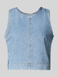 Blusentop in Denim-Optik mit Rundhalsausschnitt von Jake*s Casual - 25