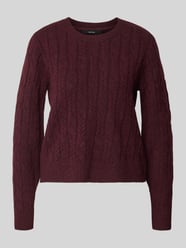 Sweter z dzianiny o kroju regular fit ze ściegiem warkoczowym model ‘ARIES’ od VERO MODA - 6