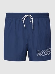 Badehose mit Label-Detail Modell 'Mooneye' von BOSS Blau - 34