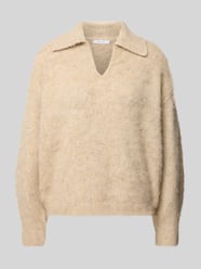 Gebreide pullover met ribboorden, model 'Pelsie' van OPUS Beige - 27