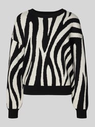Sweter z dzianiny o kroju regular fit z mieszanki wiskozy model ‘SILJEANIMAL’ od VERO MODA - 46