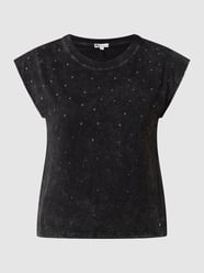 T-Shirt mit Zierperlen Modell 'Clarisse' von Pepe Jeans Grau / Schwarz - 28