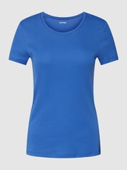 T-Shirt mit geripptem Rundhalsausschnitt von Montego Blau - 16