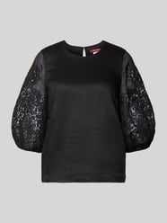 Bluzka o kroju regular fit z ażurową koronką model 'ORDINE' od Max Mara Studio - 15