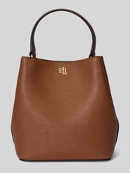 Torba na ramię z naturalnej skóry z odpinanym paskiem na ramię od Lauren Ralph Lauren - 40