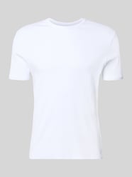 t-shirt w drobne prążkowanie z okrągłym dekoltem od REVIEW - 21