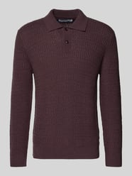 Gebreide pullover van wolmix met polokraag, model 'CAIDEN' van Samsøe Samsøe Bordeaux - 13
