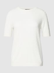 T-shirt van een mix van viscose en linnen met ajourpatroon van Esprit Collection Wit - 30