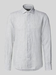 modern fit vrijetijdsoverhemd van linnen met kentkraag van Matinique Beige - 17