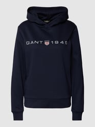 Hoodie mit Label-Print von Gant Blau - 30