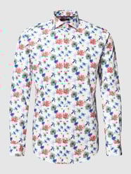 Business-Hemd mit floralem Allover-Muster von Jake*s Weiß - 20