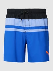Badehose mit Label-Print Modell 'HERITAGE' von Puma Blau - 41