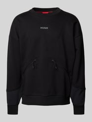 Sweatshirt mit Label-Print Modell 'Dautumnas' von HUGO Schwarz - 14