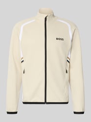 Regular fit trainingsjack met pasinzetten Model 'TOC SPIN FZ' van BOSS Green Beige - 5