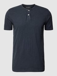 T-Shirt mit kurzer Knopfleiste Modell 'Henley' von Marc O'Polo Blau - 10