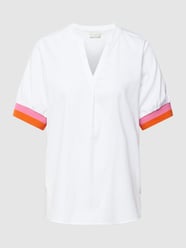 Bluse mit Seitenschlitzen von Milano Italy Weiß - 36