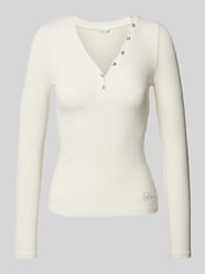 Shirt met lange mouwen in riblook, model 'KYLA' van Guess - 22