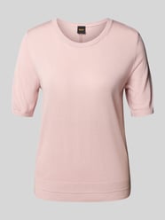 Bluzka o kroju relaxed fit z dzianiny z mieszanki wiskozy i kaszmirem od BOSS Orange Fuksjowy - 9