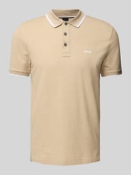 Regular Fit Poloshirt mit Label-Print Modell 'Parlay' von BOSS Beige - 7