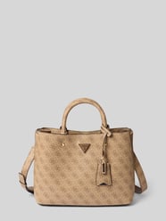 Handtasche mit Allover-Label-Print Modell 'MERIDIAN II' von GUESS - 48