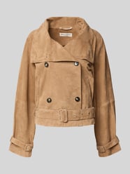 Relaxed Fit Lederjacke Trenchcoat-Stil von Marc O'Polo Beige - 38