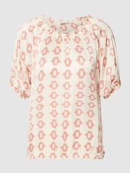 Blouse met all-over motief, model 'sonnit' van JC Sophie Oranje - 8