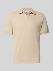 Comfort Fit Poloshirt mit V-Ausschnitt von Lindbergh Beige - 14