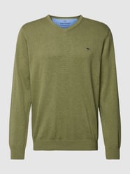 Pullover mit V-Ausschnitt von Fynch-Hatton Grün - 22