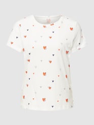 T-shirt met all-over print van Tom Tailor Wit - 36