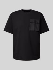 T-Shirt mit geripptem Rundhalsausschnitt von Antony Morato Schwarz - 46