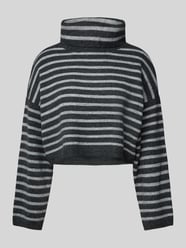 Korte gebreide pullover met col, model 'TALIO' van Only Grijs / zwart - 15