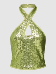 Top mit Paillettenbesatz Modell 'Tyra' von Gina Tricot Grün - 6