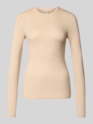 Slim Fit Longsleeve aus elastischem Woll-Mix von Stefanel Beige - 48