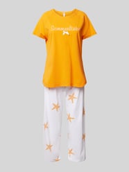 Pyjama mit Statement-Stitching Modell 'Sommerliebe' von LOUIS & LOUISA Orange - 16