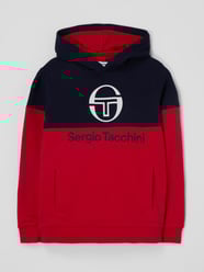 Bluza z kapturem o dwukolorowym designie model ‘Belfy’ od SERGIO TACCHINI Czerwony - 29