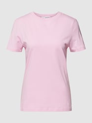 T-shirt met labeldetail, model 'MYESSENTIAL' van Selected Femme Roze - 25