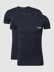 T-Shirt mit Label-Print im 2er-Pack von Emporio Armani Blau / Türkis - 6