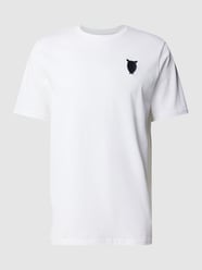 T-Shirt aus Bio-Baumwolle mit Label-Print von Knowledge Cotton Apparel Beige - 45