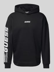 Hoodie mit Label-Detail Modell 'DALIM' von Guess Activewear Schwarz - 19